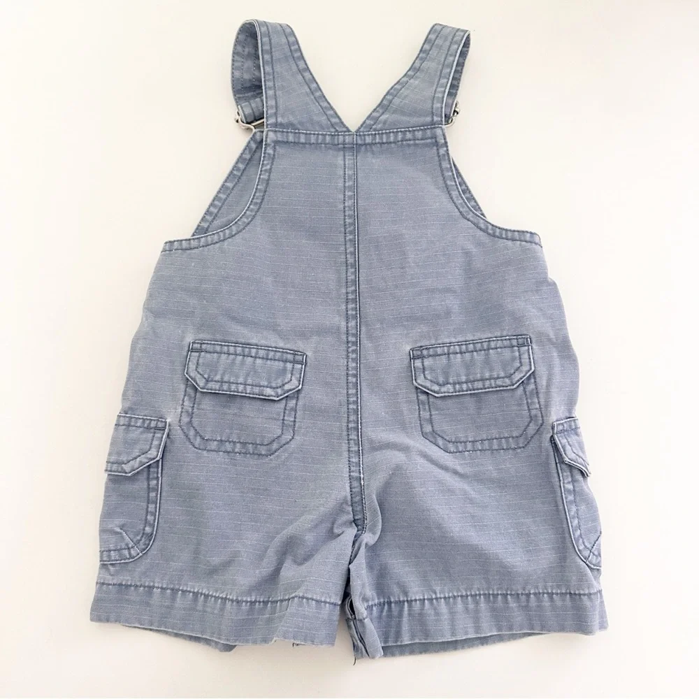 Gymboree 2003 Cotton Cargo Overalls Shark Nautical Blue 3-6M